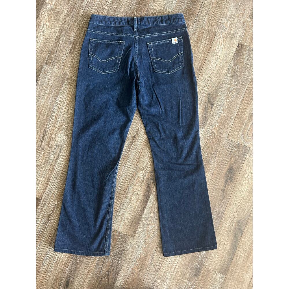 Carhartt Women’s Dark Wash Bootcut Jeans, Rugged Western Style, Size 6. - Picture 2 of 10